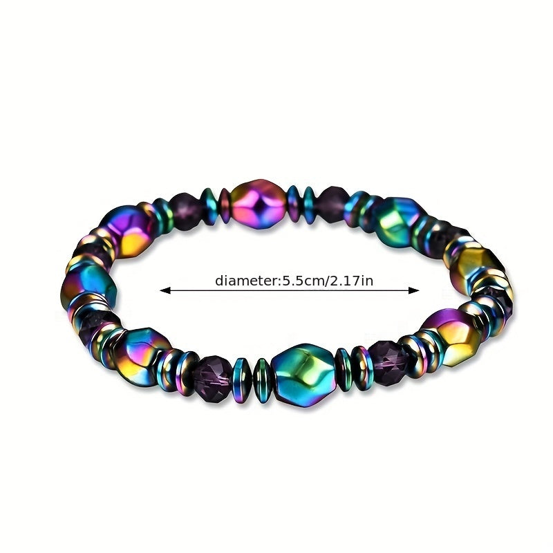 Flerfärgad Hematit Magnetiskt Armband För Män, Reiki Armband Pärlstav Sten Armband