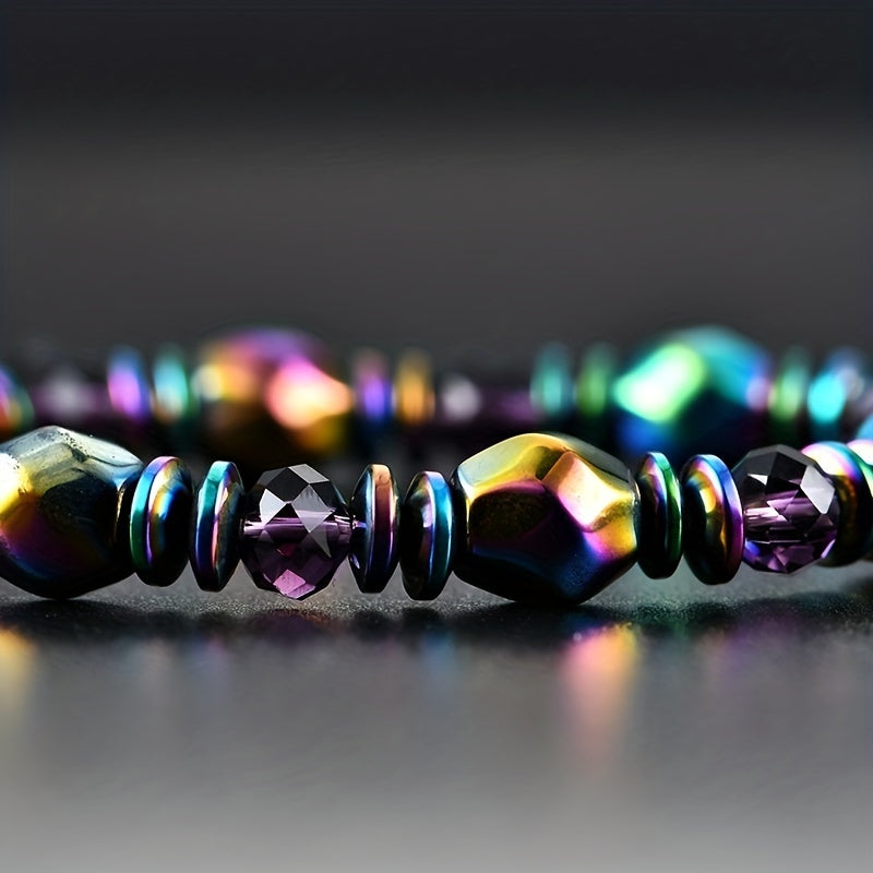 Flerfärgad Hematit Magnetiskt Armband För Män, Reiki Armband Pärlstav Sten Armband