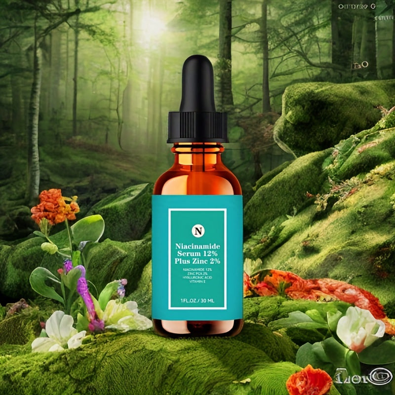 Niacinamid Serum 12% Plus Zink 2% Med Hyaluronsyra & Vitamin E, 1 Fl. Oz./30ml - Avancerad hudvårdslösning för strålande och ungdomlig hud
