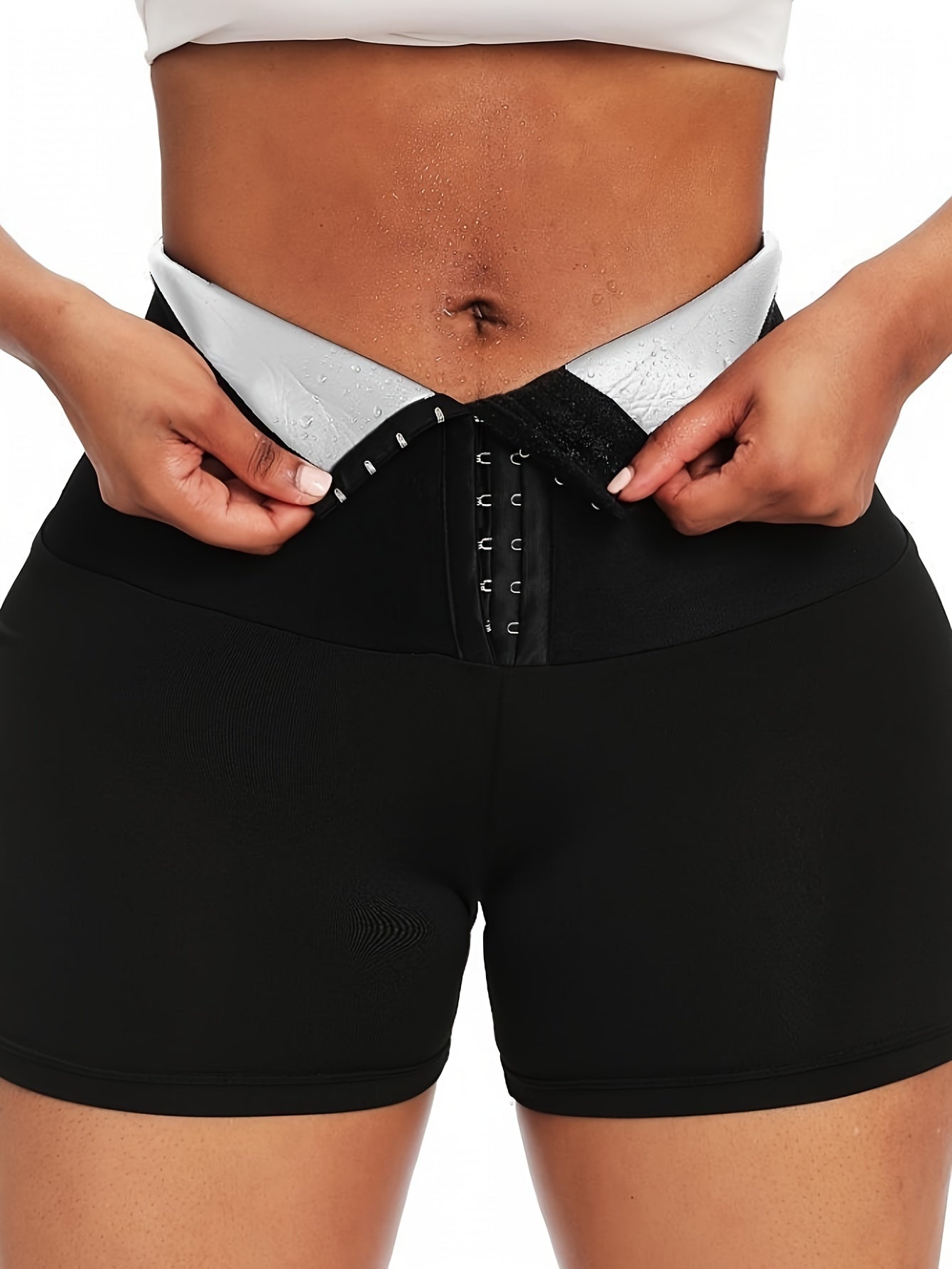 Svettbastubyxor Kroppsformare för viktminskning, krok midjetränare Shapewear Magkontroll Hög midja Höftlyftande byxor, aktiva kläder för kvinnor