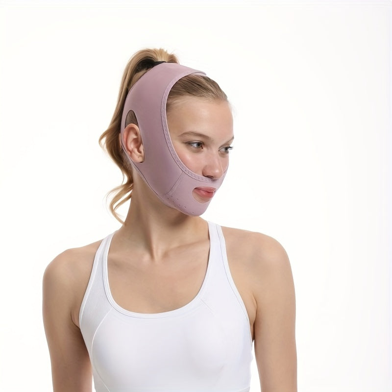 Andningsbar issilke Ansiktsbantning, V-Line Chin Cheek Lift Up Band för kvinnor, Haklyftsvård Viktminskning Anti Aging Bälten