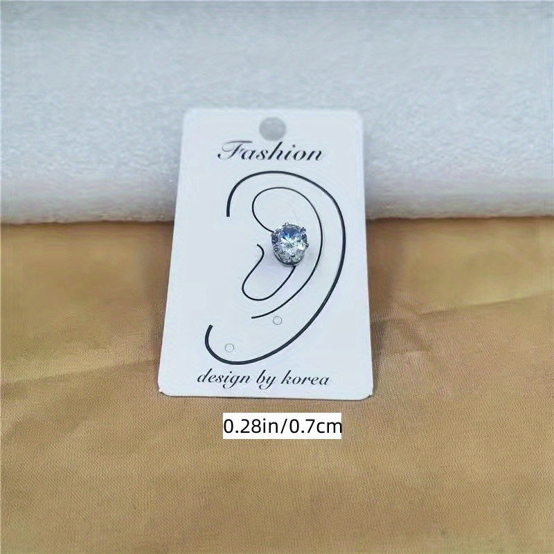 4/5/6/7/8 mm rund kristall strass magnetstift örhänge Puck dam/män Magnetiska öronproppar smycken