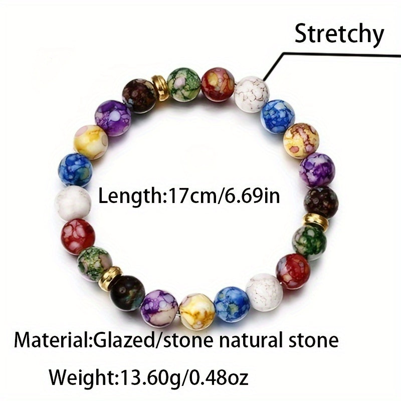 1st Seven Chakra Stones Yoga Balancing Energy Beads Armband, Volcanic Stone Armband Smycken Armband För Män Och Kvinnor