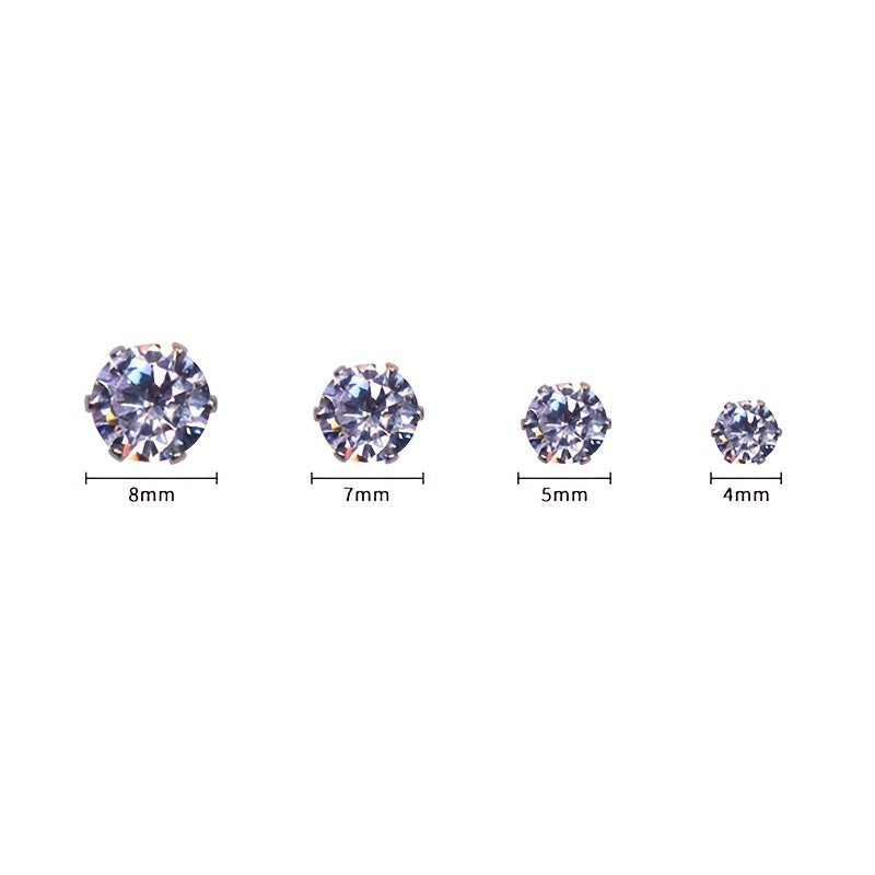4/5/6/7/8 mm rund kristall strass magnetstift örhänge Puck dam/män Magnetiska öronproppar smycken
