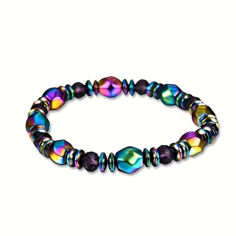 Flerfärgad Hematit Magnetiskt Armband För Män, Reiki Armband Pärlstav Sten Armband