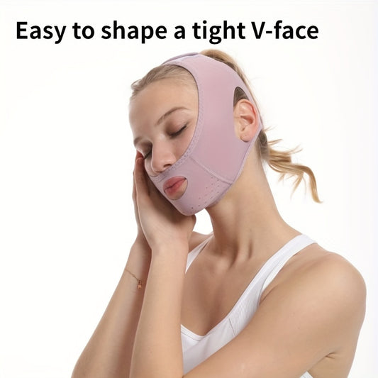 Andningsbar issilke Ansiktsbantning, V-Line Chin Cheek Lift Up Band för kvinnor, Haklyftsvård Viktminskning Anti Aging Bälten