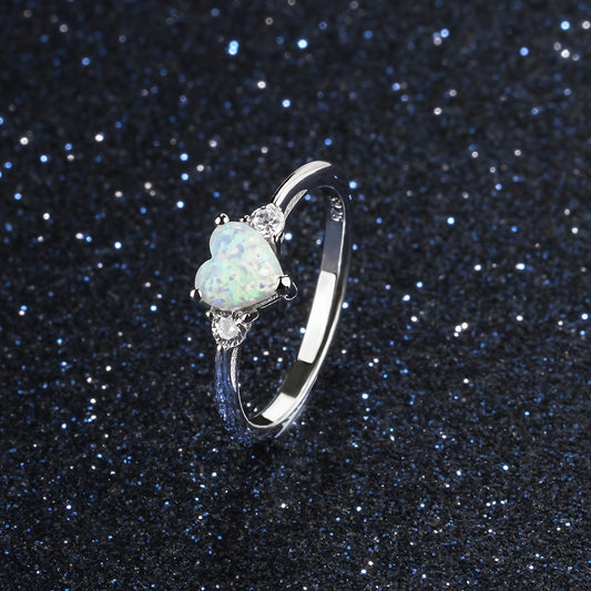 Opal Hjärtformad Ring För Kvinnor, Vikt 1,6g